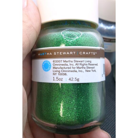 Craft Glitter Four Martha Stewart Large Bottles Blue Green Orange 1.5 ounce Size - Picture 6 of 15